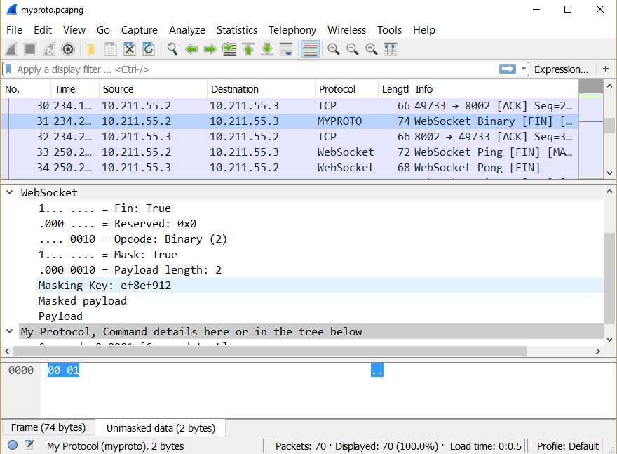 WebSocket Protocol Dissector for Wireshark